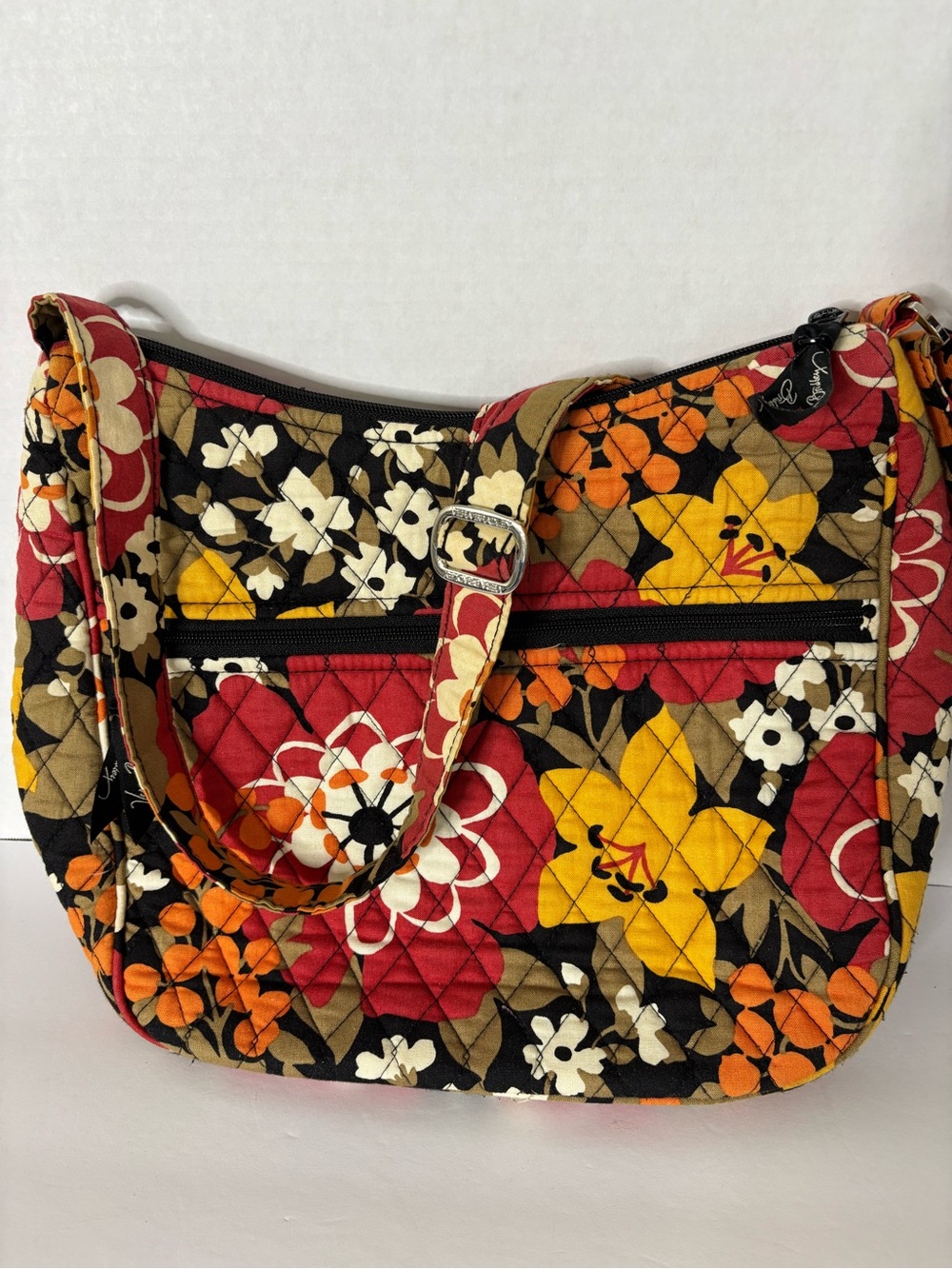 Vera Bradley Quilted Floral Shoulder Bag in Red, Yellow & Orange